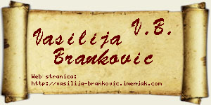 Vasilija Branković vizit kartica